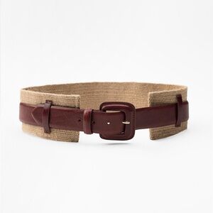 Zara COMBINED LEATHER BELT. Brown. Size US 30. New without Tags.